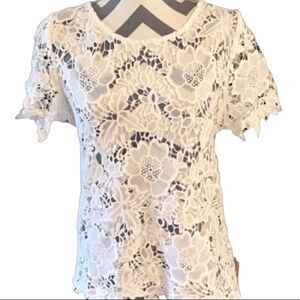 Lydia USA NWOT LARGE Off White Top